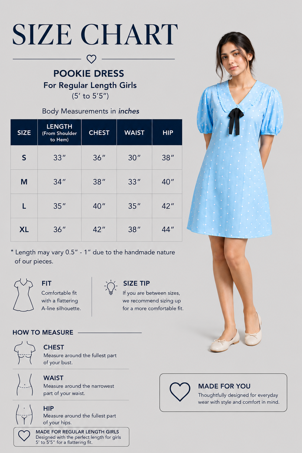 Pookie dress (Regular 5' to 5'5")